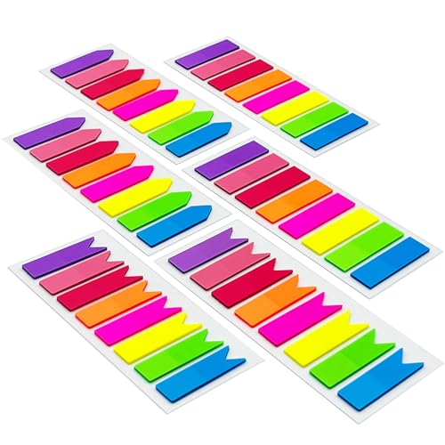 Xcdhemde Haftstreifen 1200 Stück, Seitenmarker Selbstklebend, Klebezettel Klein, Sticky Notes Schreibbar, Haftnotizen Repositionierbar, Page Marker zum Klassifizieren und Markieren [3Designs, 8Farben] von Xcdhemde