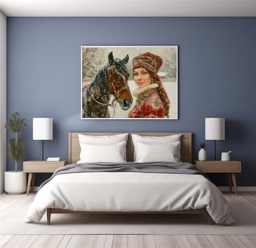 Diamond Painting Russland Schönheit Diamond Painting Erwachsene, 5D Diamant Painting Bilder 30x50cm Stickerei Set, DIY Diamond-Painting Basteln Erwachsene Full Round Drill für Wand Home Décor 173X von Xeafeze