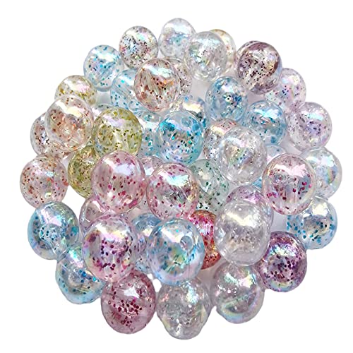 200 Stück Acryl-Kristall-Glitzer-Perlen, runde Edelsteine, lose Perlen für Schmuckherstellung, Armbänder, Ohrringe, Halsketten, Perlen, DIY, Geburtstagsgeschenke (gemischte Farben, 10 mm) von Xeahung