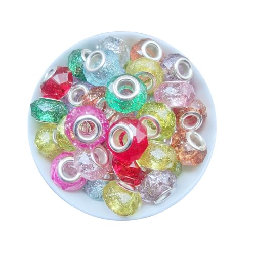 Xeahung Farbige Acryl-Kristallperlen für Schmuckherstellung, Armbänder, 14 mm großes Loch, Abstandshalter, Perlen für Stiftherstellung, Handwerk, DIY, Kunst, Weihnachten, Ornament Xeahung Farbige Acryl-Kristallperlen für Schmuckherstellung, Armbänder, 14 mm großes Loch, Abstandshalter, Perlen für Stiftherstellung, Handwerk, DIY, Kunst, Weihnachten, Ornament von Xeahung