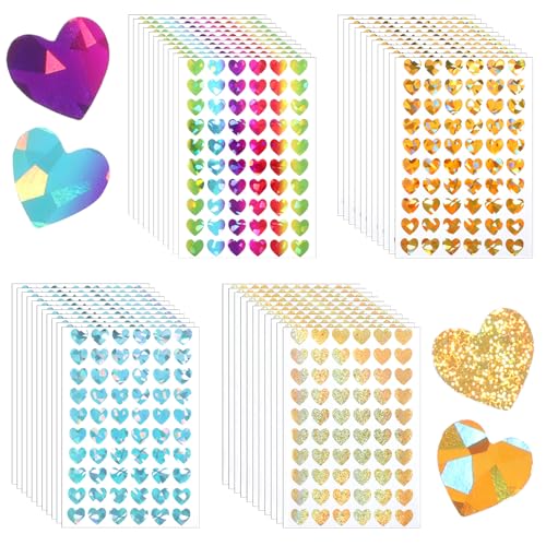 2400 Stück Glitzer Herz Aufkleber, Selbstklebend Herzform Sticker Glitzer Sticker für DIY Handwerk Geschenkbeutel Scrapbooking Umschlagsiegel Dekoration Bunt 2400 Stück Glitzer Herz Aufkleber, Selbstklebend Herzform Sticker Glitzer Sticker für DIY Handwerk Geschenkbeutel Scrapbooking Umschlagsiegel Dekoration Bunt von Xelsluthe