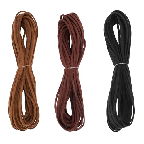 3 Rollen Lederband Für Ketten 30m Lederbänder Wildlederkordel Lederkordeln Seilband Flachseil für Schmuckherstellung Schuhbänder Halskette Armband DIY Kunsthandwerk Perlen, 3 Farben 3 Rollen Lederband Für Ketten 30m Lederbänder Wildlederkordel Lederkordeln Seilband Flachseil für Schmuckherstellung Schuhbänder Halskette Armband DIY Kunsthandwerk Perlen, 3 Farben von Xelsluthe