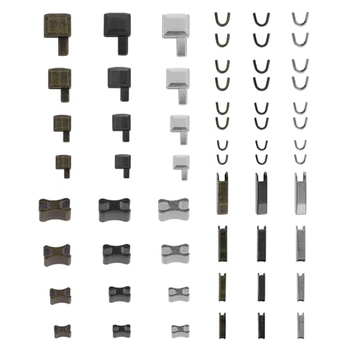 60-teiliges Metall-Reißverschluss-Stopper-Set, Metall-Reißverschluss-Einsteckstift, Reißverschlüsse, Reparaturset, Bodenstopper, Fixier-Reißverschlussschieber für Mantel, Handtasche, Jeans 60-teiliges Metall-Reißverschluss-Stopper-Set, Metall-Reißverschluss-Einsteckstift, Reißverschlüsse, Reparaturset, Bodenstopper, Fixier-Reißverschlussschieber für Mantel, Handtasche, Jeans von Xelsluthe
