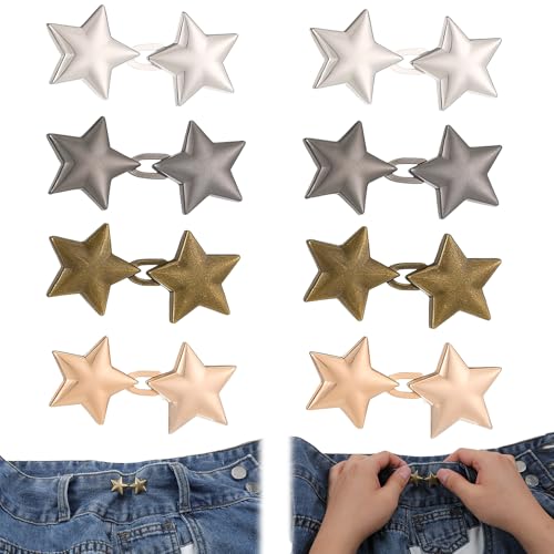 8 Sets Hosen Enger Machen Clip, Stern Hosenbund Enger Machen, Hosenbundspanner, Metallsterne, Einstellbar Stern Knöpfe, Jeansknöpfe Für Lockere Jeanstaillen, Bundspanner Für Hosen, Röcke 8 Sets Hosen Enger Machen Clip, Stern Hosenbund Enger Machen, Hosenbundspanner, Metallsterne, Einstellbar Stern Knöpfe, Jeansknöpfe Für Lockere Jeanstaillen, Bundspanner Für Hosen, Röcke von Xelsluthe
