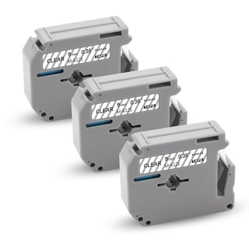 3x XemaX Etikettenband Ersatz für Brother M-K Bänder M-K121 MK-121 MK-121bz 9mm x 8m Schwarz auf Transparent Brother MK für Brother P-Touch PT-60 PT-65 PT-90 PT-M95 PT-80 PT-100 PT-110 PT-70 PT-85 3x XemaX Etikettenband Ersatz für Brother M-K Bänder M-K121 MK-121 MK-121bz 9mm x 8m Schwarz auf Transparent Brother MK für Brother P-Touch PT-60 PT-65 PT-90 PT-M95 PT-80 PT-100 PT-110 PT-70 PT-85 von XemaX