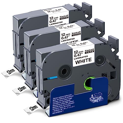 3x XemaX Schriftband Kompatibel für Brother P-touch Bänder 12mm TZe-231 TZe 0,47'' Etikettenband für Brother Beschriftungsgerät PT-1010 H105 D600 H100R H110 H101C H100LB H200 D400, Schwarz auf Weiß 3x XemaX Schriftband Kompatibel für Brother P-touch Bänder 12mm TZe-231 TZe 0,47'' Etikettenband für Brother Beschriftungsgerät PT-1010 H105 D600 H100R H110 H101C H100LB H200 D400, Schwarz auf Weiß von XemaX