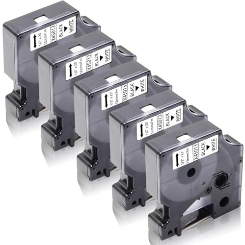 5x XemaX Schriftbänder Kompatibel für Dyno Etikettenband 12mm x 7m D1 45013 A45013 S0720530 für Dyno Beschriftungsgerät Dyno Label Manager 160 280 210D 360D 420P LabelPoint 100 200, Schwarz auf Weiß 5x XemaX Schriftbänder Kompatibel für Dyno Etikettenband 12mm x 7m D1 45013 A45013 S0720530 für Dyno Beschriftungsgerät Dyno Label Manager 160 280 210D 360D 420P LabelPoint 100 200, Schwarz auf Weiß von XemaX