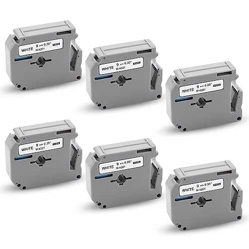 6x XemaX Kompatibel M-K221S 9mm 3/8 Brother Ersatz für Brother M-K221S M-K221 MK221S MK 221S Brother P-Touch 60 Bänder 9mm für Brother PT-65 PT-90 PT-80 PT-55 PT-60 PT-85 PT-M95, Schwarz auf Weiß 6x XemaX Kompatibel M-K221S 9mm 3/8 Brother Ersatz für Brother M-K221S M-K221 MK221S MK 221S Brother P-Touch 60 Bänder 9mm für Brother PT-65 PT-90 PT-80 PT-55 PT-60 PT-85 PT-M95, Schwarz auf Weiß von XemaX
