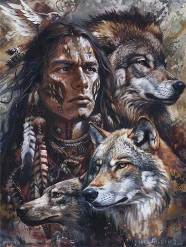 Indianer Malen Nach Zahlen Erwachsene,Wolf Malen Nach Zahlen Klein 50x65cm,DIY Handgemalt Ölgemälde Kit für Anfänger Bastelset Erwachsene,Acrylfarben Set Wand Deko Bilder Ohne Rahmen,Geschenk LY-15439 Indianer Malen Nach Zahlen Erwachsene,Wolf Malen Nach Zahlen Klein 50x65cm,DIY Handgemalt Ölgemälde Kit für Anfänger Bastelset Erwachsene,Acrylfarben Set Wand Deko Bilder Ohne Rahmen,Geschenk LY-15439 von Xeoyenle