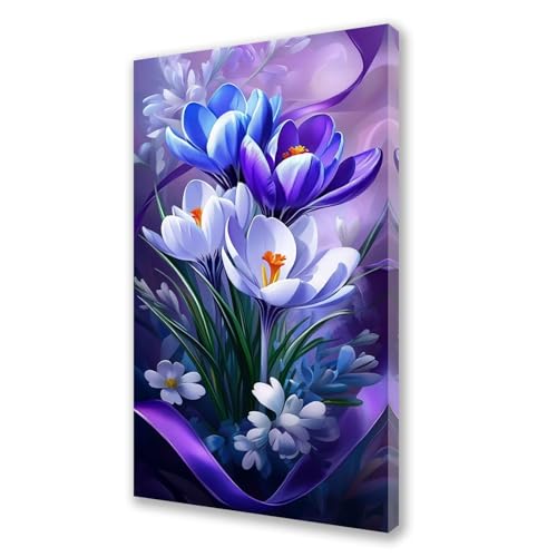Malen Nach Zahlen Blume,Frühling Malen Nach Zahlen Kinder Anfänger,Paint by Numbers ab 5-10 Jahre Mädchen Geschenke,DIY Ölgemälde Set mit Pinseln Acryl Leinwan,Home Wanddeko Wohnzimme 60x120 cm L716 von Xeoyenle