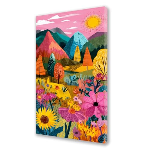 Malen Nach Zahlen Erwachsene Landschaft Malen Nach Zahlen Blume Paint by Numbers für Anfänger,DIY Set Erwachsene,Ölgemälde Leinwand Kit mit Acrylfarben Bastelset,Wand Dekor 60x120 cm Rahmenlos L192 von Xeoyenle