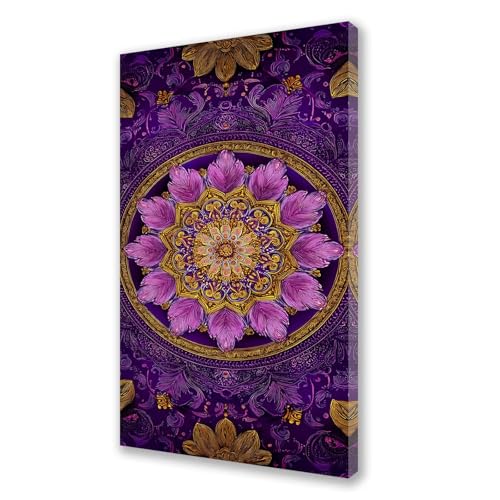 Malen Nach Zahlen Erwachsene Mandala Malen Nach Zahlen Blume Paint by Numbers für Anfänger, DIY Set Erwachsene, Ölgemälde Leinwand Kit mit Acrylfarben Bastelset, Home Wand Dekor 70x140 cm Rahmenlos L4 von Xeoyenle