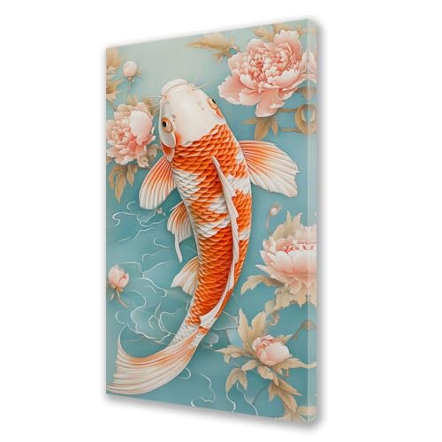 Malen Nach Zahlen Goldfisch,Tier Malen Nach Zahlen Kinder Anfänger,Paint by Numbers ab 5-10 Jahre Mädchen Geschenke,DIY Ölgemälde Set mit Pinseln Acryl Leinwan,Home Wanddeko Wohnzimme 70x140 cm L528 von Xeoyenle