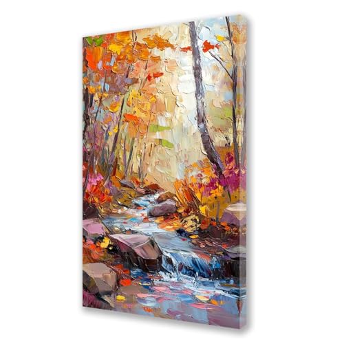 Malen Nach Zahlen Herbst,Landschaft Malen Nach Zahlen Kinder Anfänger,Paint by Numbers ab 5-10 Jahre Mädchen Geschenke,DIY Ölgemälde Set mit Pinseln Acryl Leinwan,Home Wanddeko Wohnzimme 60x120 cm L82 von Xeoyenle