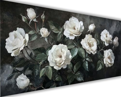 Malen Nach Zahlen Rose,Blume Malen Nach Zahlen Kinder Anfänger,Paint by Numbers ab 5-10 Jahre Mädchen Geschenke,DIY Ölgemälde Set mit Pinseln Acryl Leinwan,Home Wanddeko Wohnzimme 70x140 cm L1314 von Xeoyenle