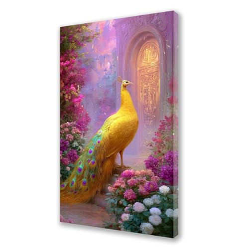 Pfau Malen Nach Zahlen Erwachsene Groß 80x160 cm, Malen Nach Zahlen Blume, Kreativ Set für Erwachsene, DIY Handgemalt Ölgemälde Leinwand Kit mit Pinseln Acrylfarben, Home Dekor Frauen Geschenk L454 von Xeoyenle