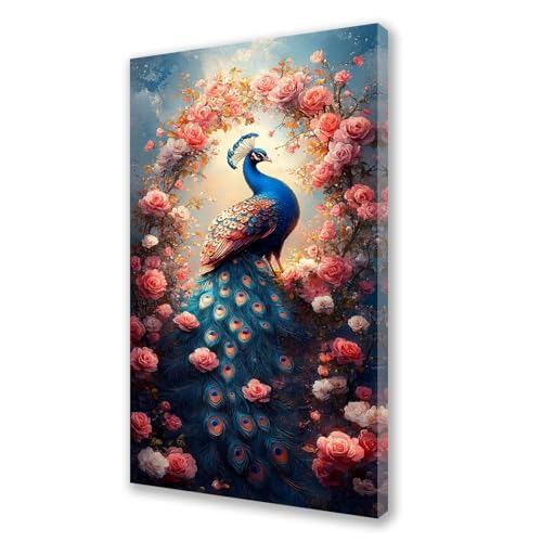 Pfau Malen Nach Zahlen Erwachsene Groß 80x160 cm, Malen Nach Zahlen Tier, Kreativ Set für Erwachsene, DIY Handgemalt Ölgemälde Leinwand Kit mit Pinseln Acrylfarben, Home Dekor Frauen Geschenk L108 von Xeoyenle