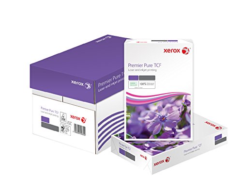 Xerox 003R91805 Premier Pure TCF Kopier-/Druckerpapier, DIN A4, 80 g/m², Karton mit 5 Pack a 500 Blatt, weiß von Xerox