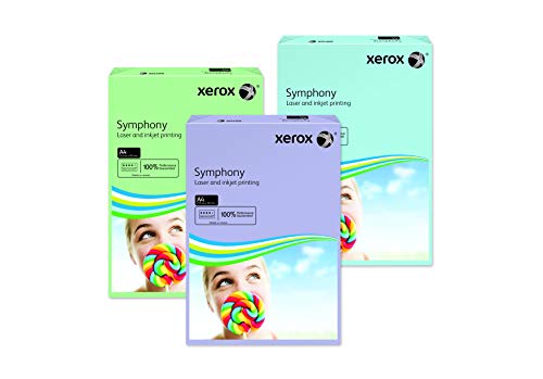 Xerox 003R92241 farbiges Druckerpapier Kopierpapier Symphony, Din A3, 80 g/m², 500 Blatt, für Farblaser- und Inkjetdrucker bestens geeignet, mittelgrün von Xerox