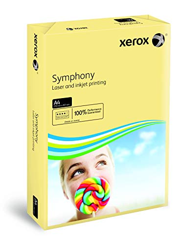 Xerox 003R93219 farbiges Druckerpapier Kopierpapier Symphony pastell Din A4, 160 g/m², 250 Blatt pro Pack, elfenbein von Xerox