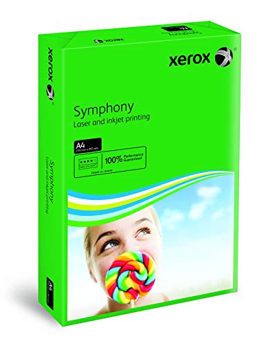 Xerox 003R93951 farbiges Druckerpapier Kopierpapier Symphony intensiv Din A4, 80 g/m², 500 Blatt pro Pack, dunkelgrün von Xerox