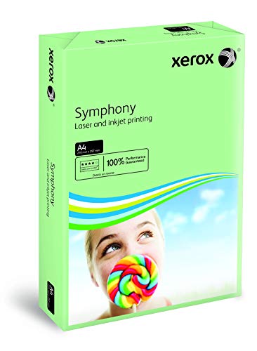 Xerox 003R93966 farbiges Druckerpapier Kopierpapier Symphony trend Din A4, 80 g/m², 500 Blatt pro Pack, mittelgrün von Xerox