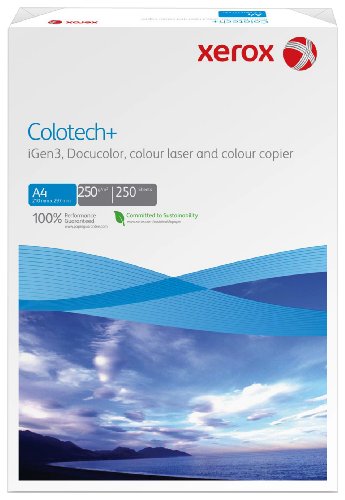 Xerox 003R94671 Colotech+ Premium Farblaser-/Drucker-/Farbkopierpapier, DIN A4, 250 g/m², 250 Blatt weiß Xerox 003R94671 Colotech+ Premium Farblaser-/Drucker-/Farbkopierpapier, DIN A4, 250 g/m², 250 Blatt weiß von Xerox
