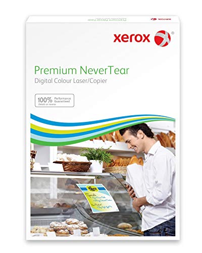 Xerox Premium NeverTear Kunststoffpapier 003R98056 - A4 210 x 297 mm, 125 g/m² - Spezialpapier für Laserdrucker und Kopierer - 100 Blatt - Weiß von Xerox