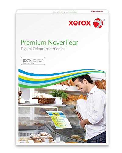 Xerox Premium NeverTear Kunststoffpapier 003R98058 - A4 210 x 297 mm, 160 g/m² - Spezialpapier für Laserdrucker und Kopierer - 100 Blatt - Weiß Xerox Premium NeverTear Kunststoffpapier 003R98058 - A4 210 x 297 mm, 160 g/m² - Spezialpapier für Laserdrucker und Kopierer - 100 Blatt - Weiß von Xerox