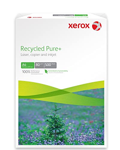 Xerox Recycled Pure+ Papier 003R98756 - DIN A4 80 g/m² - Kopierpapier für Laserdrucker und Kopierer - aus 100% Altpapier - 500 Blatt - weiß von Xerox