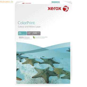Xerox Farbkopierpapier ColorPrint A4 120g/qm weiß VE=500 Blatt von Xerox
