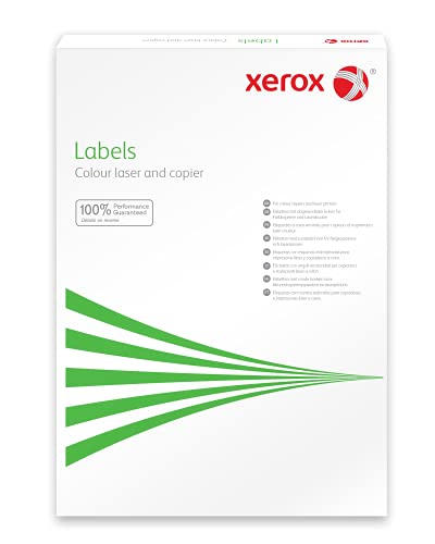 Xerox Farblaseretiketten weiss, A4, 99.10x139mm, 4 Etiketten pro Blatt, 100 Blatt pro Schachtel, 003R95813 von Xerox