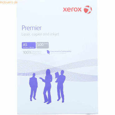 Xerox Kopierpapier Premier weiß 80g/qm 210x148mm A5 VE=500 Blatt von Xerox