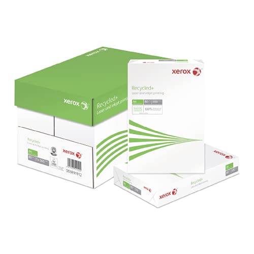 Xerox Recycled+ Papier 003R91912 - DIN A4 80 g/m² - Kopierpapier für Laserdrucker und Kopierer - aus 100% Altpapier - 5er-Pack mit 2500 Blatt - weiß von Xerox