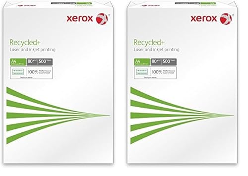Xerox Recycled+ Papier 003R91912 - DIN A4 80 g/m² - Kopierpapier für Laserdrucker und Kopierer - aus 100% Altpapier - 500 Blatt - weiß (Packung mit 2) von Xerox