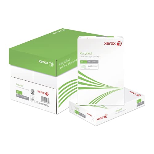 Xerox Recycled Papier - ISO 70, A4 80 g/m² - Kopierpapier für Laserdrucker und Kopierer - aus 100% Altpapier - 1 Karton, 5 Pakete, 2.500 Blatt Xerox Recycled Papier - ISO 70, A4 80 g/m² - Kopierpapier für Laserdrucker und Kopierer - aus 100% Altpapier - 1 Karton, 5 Pakete, 2.500 Blatt von Xerox