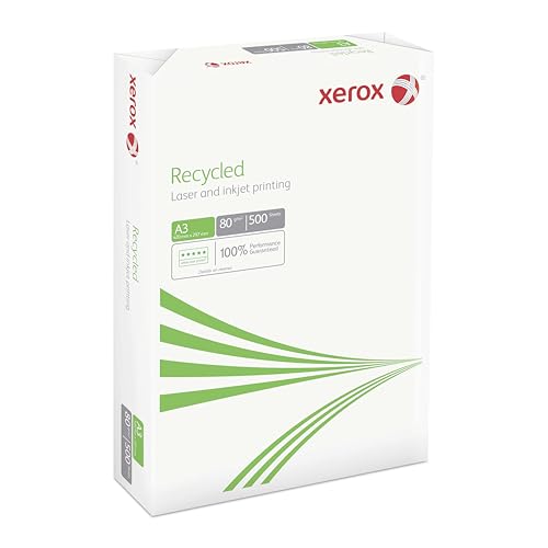 Xerox Recycled Papier 003R91166 - DIN A3 80 g/m² - Kopierpapier für Laserdrucker und Kopierer - aus 100% Altpapier - 1 Karton, 5 Pakete, 2.500 Blatt - Blauer Engel zertifiziert Xerox Recycled Papier 003R91166 - DIN A3 80 g/m² - Kopierpapier für Laserdrucker und Kopierer - aus 100% Altpapier - 1 Karton, 5 Pakete, 2.500 Blatt - Blauer Engel zertifiziert von Xerox