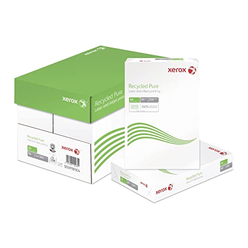 Xerox Recycled Pure, Papier Weiß ISO 90 / CIE110, A4 80 g/m² - Kopierpapier für Laserdrucker und Kopierer - aus 100% Altpapier - 1 Karton, 5 Pakete, 2.500 Blatt Xerox Recycled Pure, Papier Weiß ISO 90 / CIE110, A4 80 g/m² - Kopierpapier für Laserdrucker und Kopierer - aus 100% Altpapier - 1 Karton, 5 Pakete, 2.500 Blatt von Xerox
