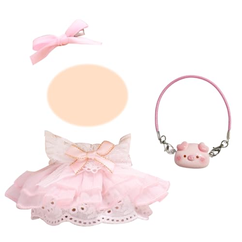 17 cm Plüsch Puppen Kleidung, Süßes Rosa Plüsch Puppen Outfits , Puppen Kleider mit Rosa Spitzentüllrock, Schleifenkopfschmuck, Schweinchenrucksack, DIY Plüsch Kostüm, Mädchen 17 cm Plüsch Puppen Kleidung, Süßes Rosa Plüsch Puppen Outfits , Puppen Kleider mit Rosa Spitzentüllrock, Schleifenkopfschmuck, Schweinchenrucksack, DIY Plüsch Kostüm, Mädchen von Xerteam