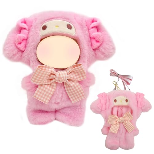 Plüsch Puppen Kleidung for 17cm Plüsch, Rosa Babypuppen Kleidung mit Rosa Bodysuit, 17cm Puppen Outfits, Puppenkleidung, die als Anhänger Verwendet Werden Kann, Geschenk für Mädchen(Ohne Puppe) von Xerteam
