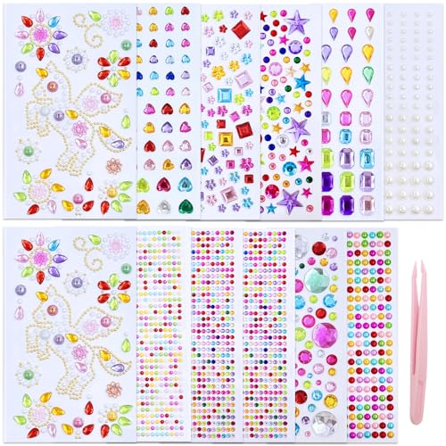 Xerteam 3996 Stück Glitzersteine Selbstklebend, 12 Blätter Rhinestones Glitzer Aufkleber, Acryl Strasssteine Selbstklebend Einhorn, Bunt Basteln Kinder Geschenke für Nägel Gesicht Deko, Handwerke DIY Xerteam 3996 Stück Glitzersteine Selbstklebend, 12 Blätter Rhinestones Glitzer Aufkleber, Acryl Strasssteine Selbstklebend Einhorn, Bunt Basteln Kinder Geschenke für Nägel Gesicht Deko, Handwerke DIY von Xerteam