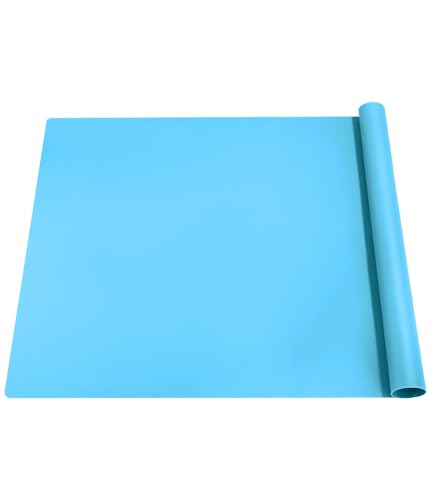 Silikonmatte Groß 70x50 cm, Silikonmatte für Epoxidharz, Bastelunterlage, Silikon Bastelmatte, Malunterlage für Kinder, Mehrzweck Antihafte Rutschfeste Silikon Unterlage, Platzset(Seeblau) von Xespis