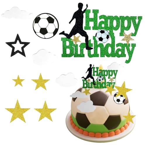 32 Stück Fußball-Kuchenaufsätze, Fußball-Cupcake-Dekorationen, Fußball-Party, Happy Birthday-Kuchenaufsatz, personalisierbar, Geburtstagszubehör für Jungen, Jungs, Männer 32 Stück Fußball-Kuchenaufsätze, Fußball-Cupcake-Dekorationen, Fußball-Party, Happy Birthday-Kuchenaufsatz, personalisierbar, Geburtstagszubehör für Jungen, Jungs, Männer von Xetpc