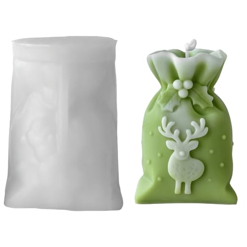 Silikonformen GießFormen Weihnachten, 3d Geschenktasche Silikonform Weihnachten Gips Zum GießEn, Handgemachte Weihnachts-geschenk GießFormen Silikon FüR Diy weihnachten Deko (B) von Xevinas