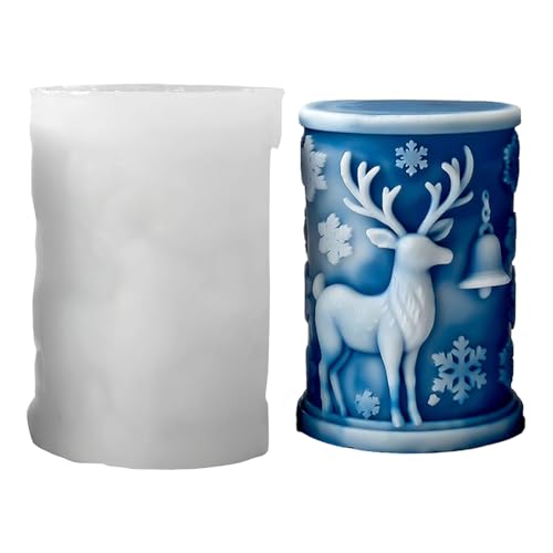 Silikonformen GießFormen Weihnachten, 3d Kerzen Weihnachten Wiederverwendbar Silikonform weihnachten Gips Zum GießEn, Handgemachte Kerzen GießFormen Silikon FüR Diy W-eihnachten Deko (A) von Xevinas