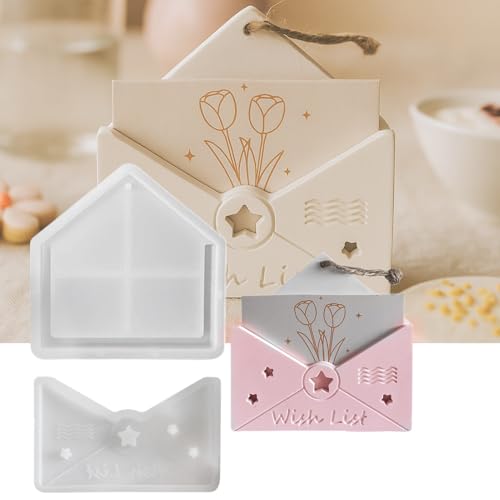 Silikonformen Gießformen Briefumschlag, 3D Briefumschlag Gießformen Silikon Bietet Platz Für Grußkarten, Silikonform Weihnachten Diy Weihnachtsdeko G-ipsformen Zum Gießen, Für Halloween, Ostern (A) von Xevinas