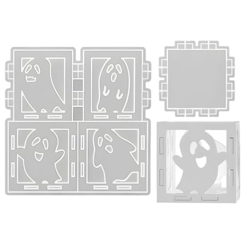 Silikonformen Gießformen Halloween Deko, Halloween Deko Kürbis Geister Silikonformen Gießformen Kerzenhalter, 3D Gieß-formen Silikon Epoxidharz Formen Silikon Gips Zum Gießen Handwerk (B) von Xevinas