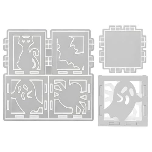 Silikonformen Gießformen Halloween Deko, Halloween Deko Kürbis Geister Silikonformen Gießformen Kerzenhalter, 3D Gieß-formen Silikon Epoxidharz Formen Silikon Gips Zum Gießen Handwerk (D) von Xevinas