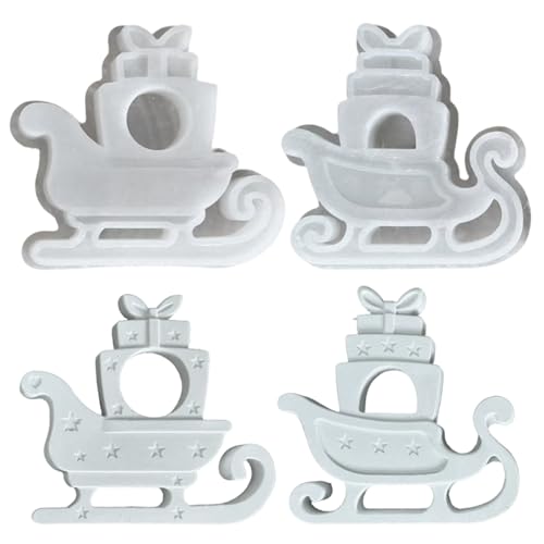 Silikonformen Gießformen Weihnachten, 2STK Geldgeschenk Schokoladen Gießformen Silikon, Weihnachtsschlitten Weihnachtsmann Gipsformen Zum Gießen Gießform Weihnachten Für Weihnachtendeko (A) von Xevinas
