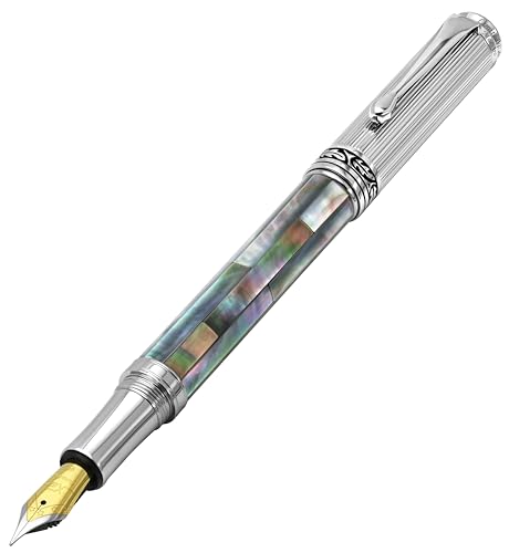 Xezo Maestro Füllfederhalter mit schwarzem Perlmutt, feine Feder. Verchromt. Handgefertigt, kein Stift gleicht einem anderen Xezo Maestro Füllfederhalter mit schwarzem Perlmutt, feine Feder. Verchromt. Handgefertigt, kein Stift gleicht einem anderen von Xezo